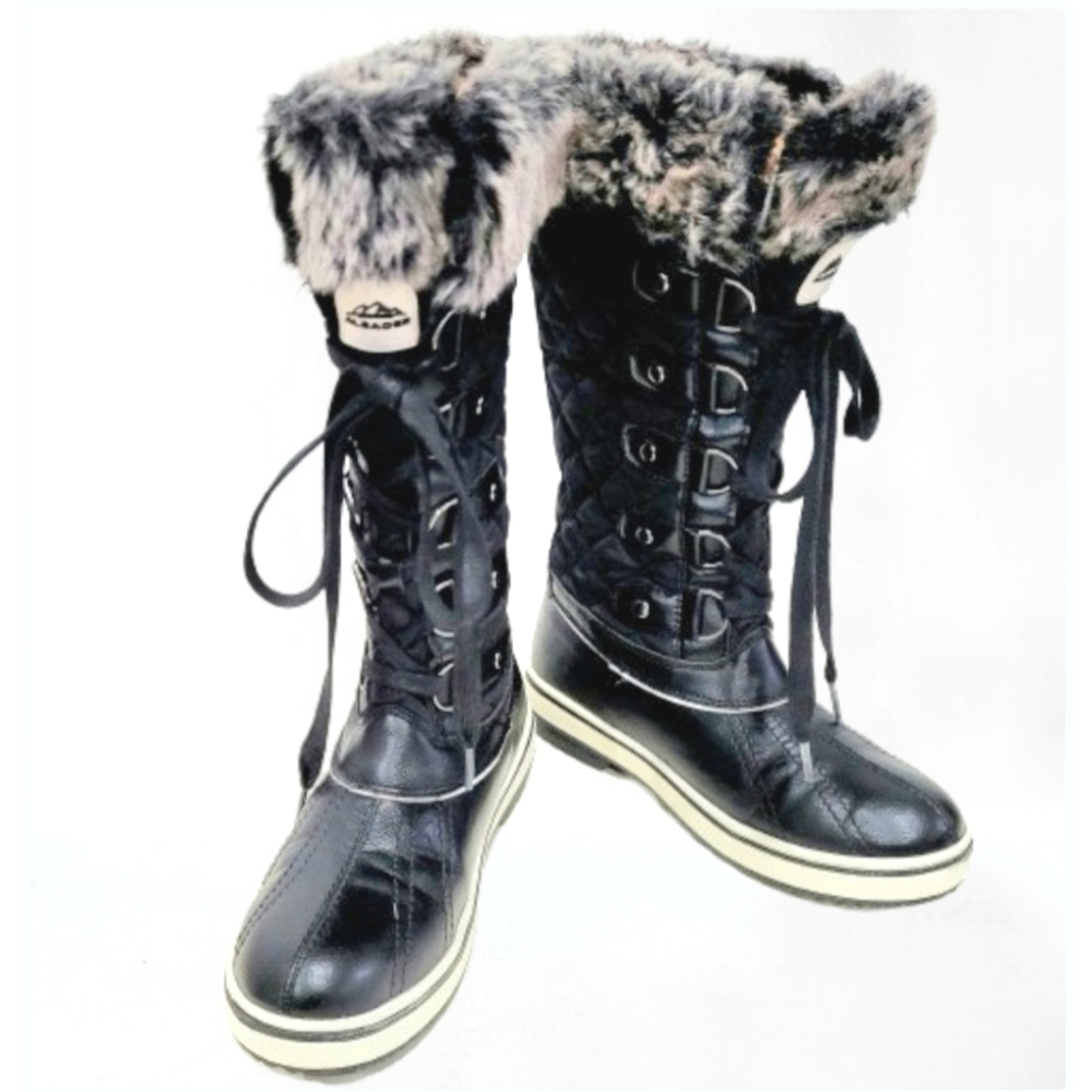 NWOB-Aleader Faux Fur Lined, Waterproof, Quilted Snow Boots